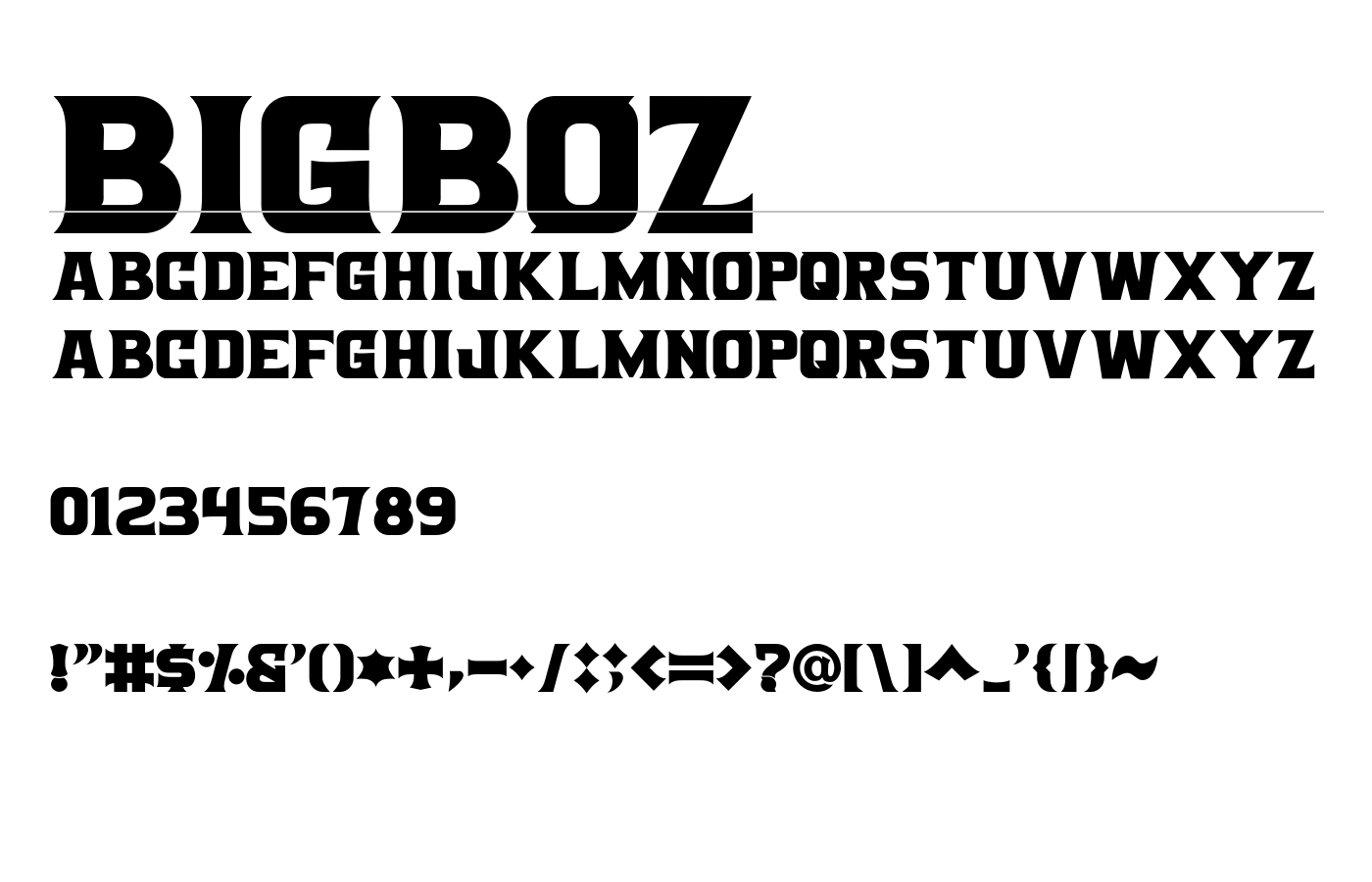 Bigboz Font preview
