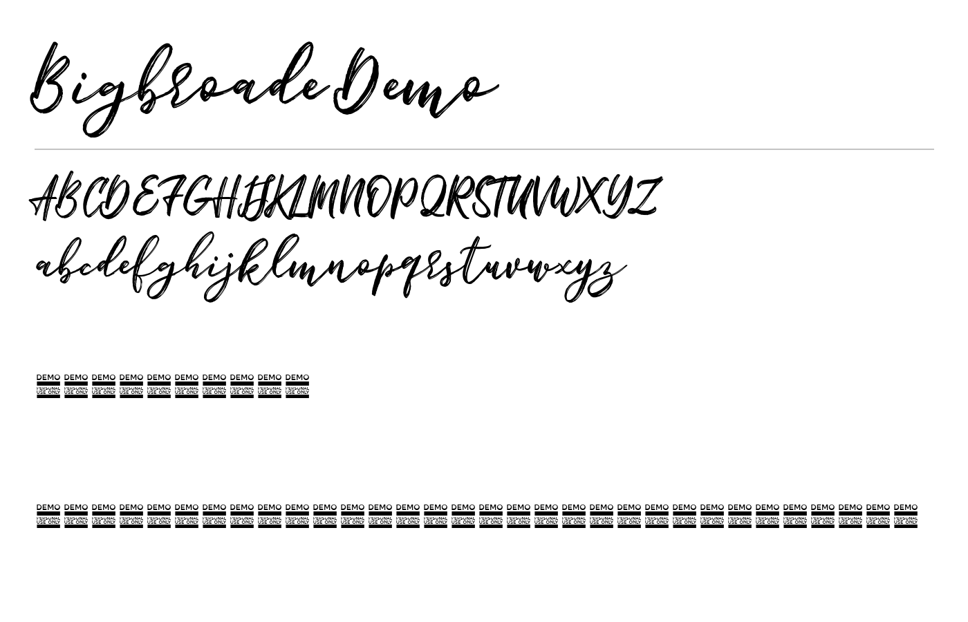 Bigbroade Demo Font preview