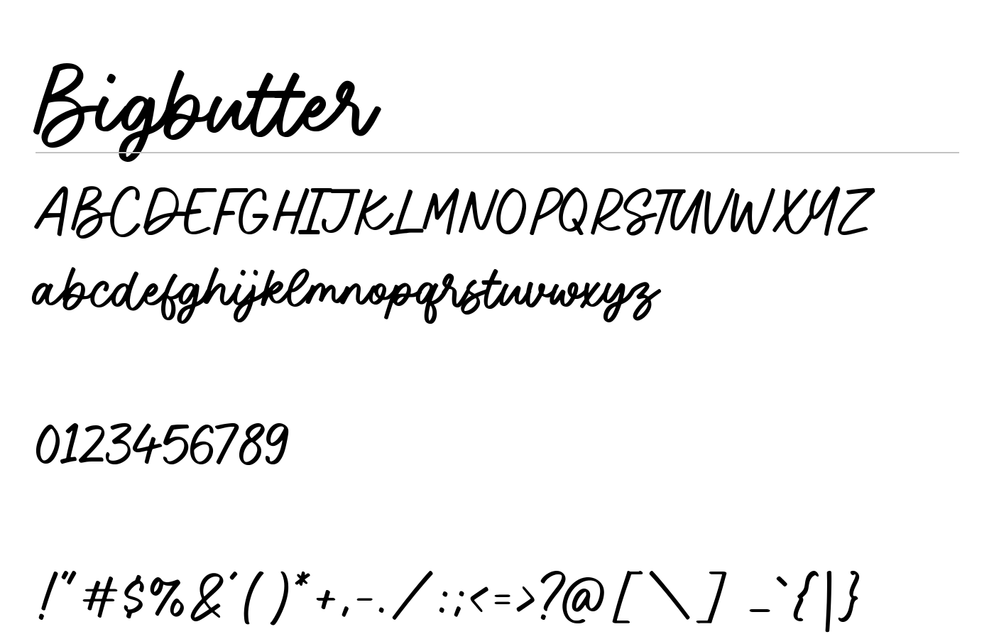Bigbutter Font preview
