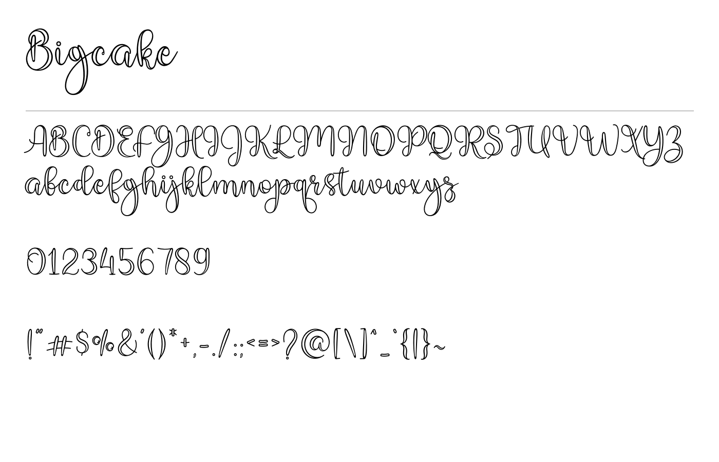 Bigcake Font preview