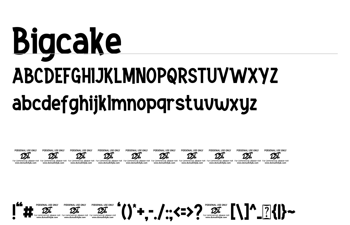 Bigcake Font preview