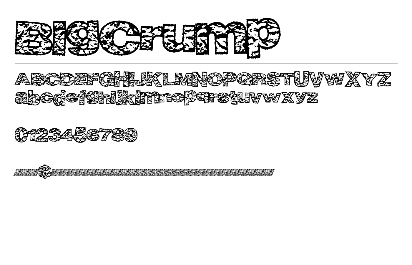 BigCrump Font preview