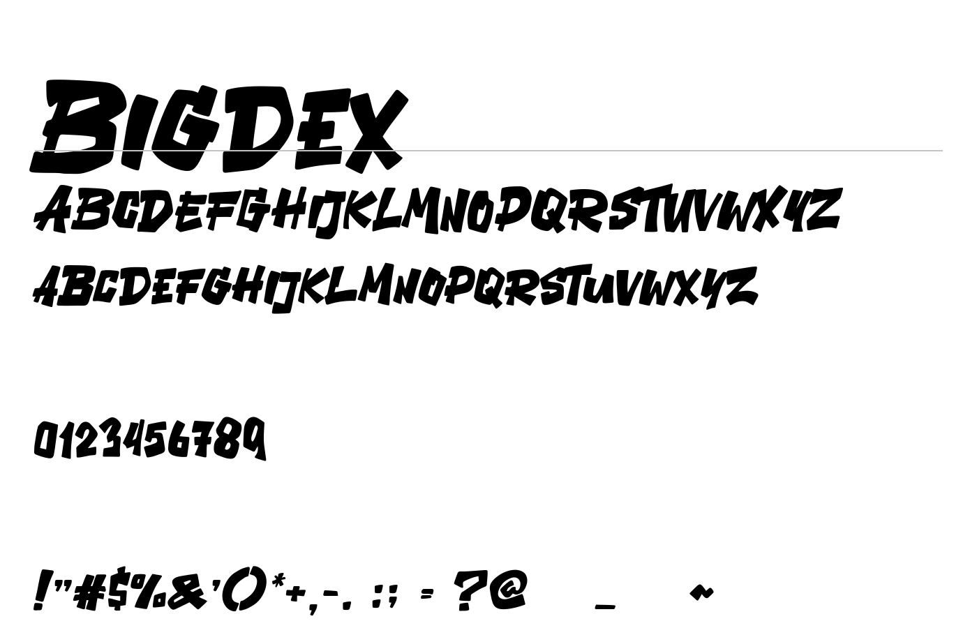 Bigdex Font preview
