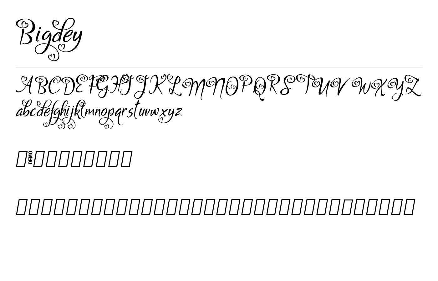 Bigdey Font preview
