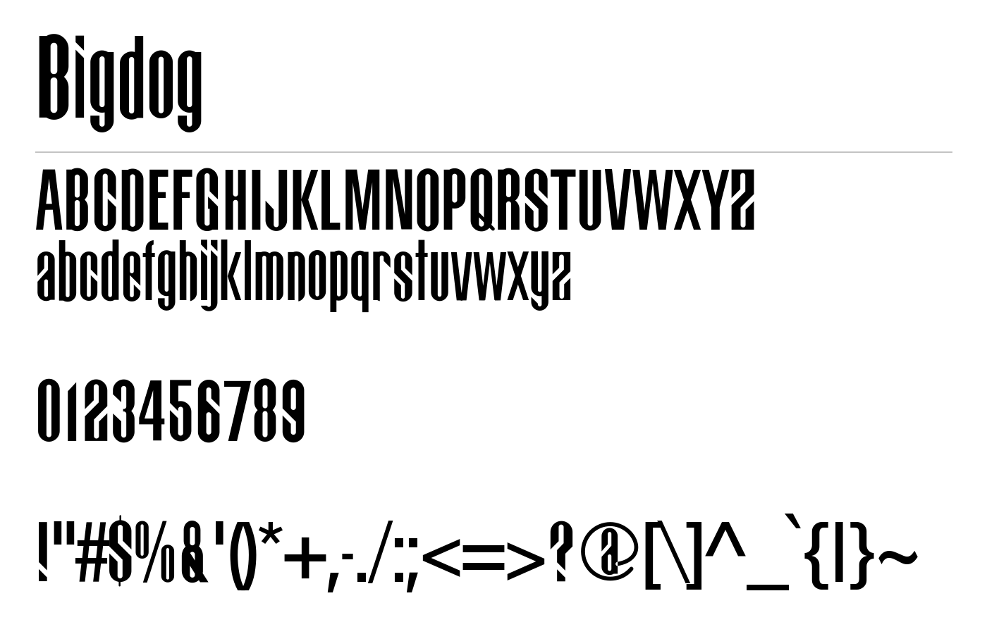 Bigdog Font preview