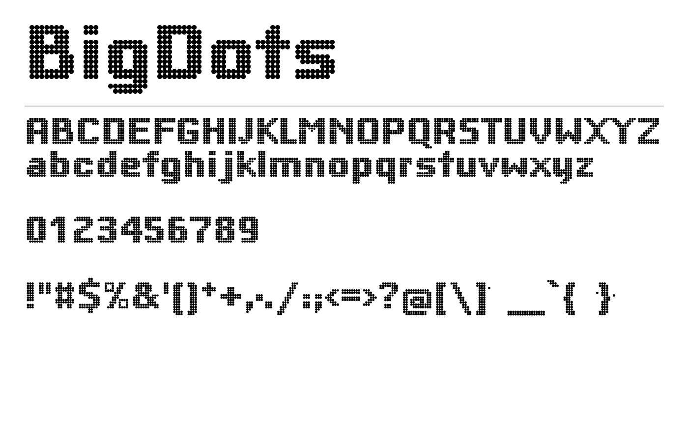 BigDots Font preview