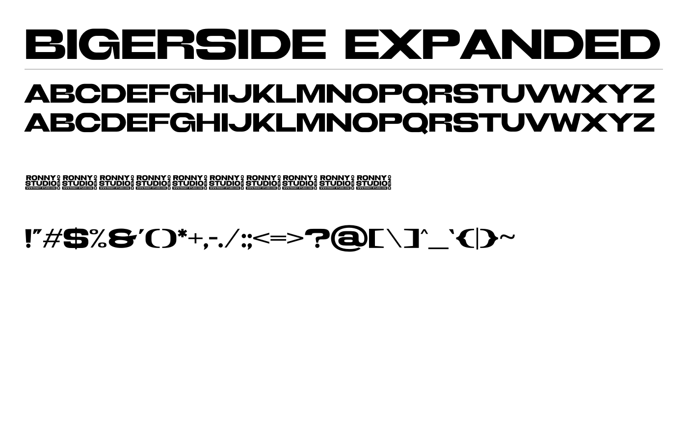 Bigerside Expanded Font preview
