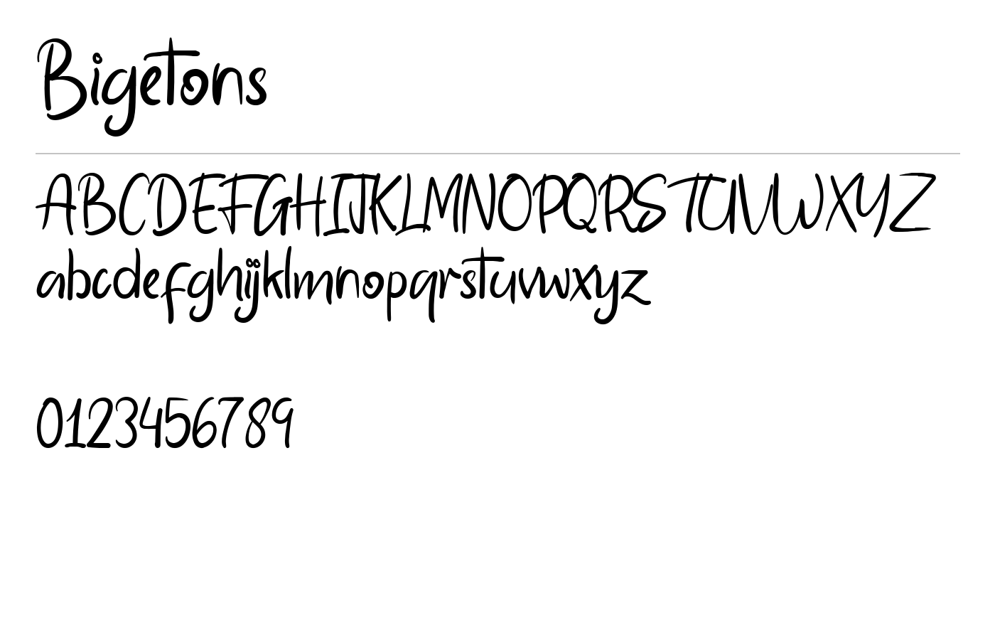 Bigetons Font preview