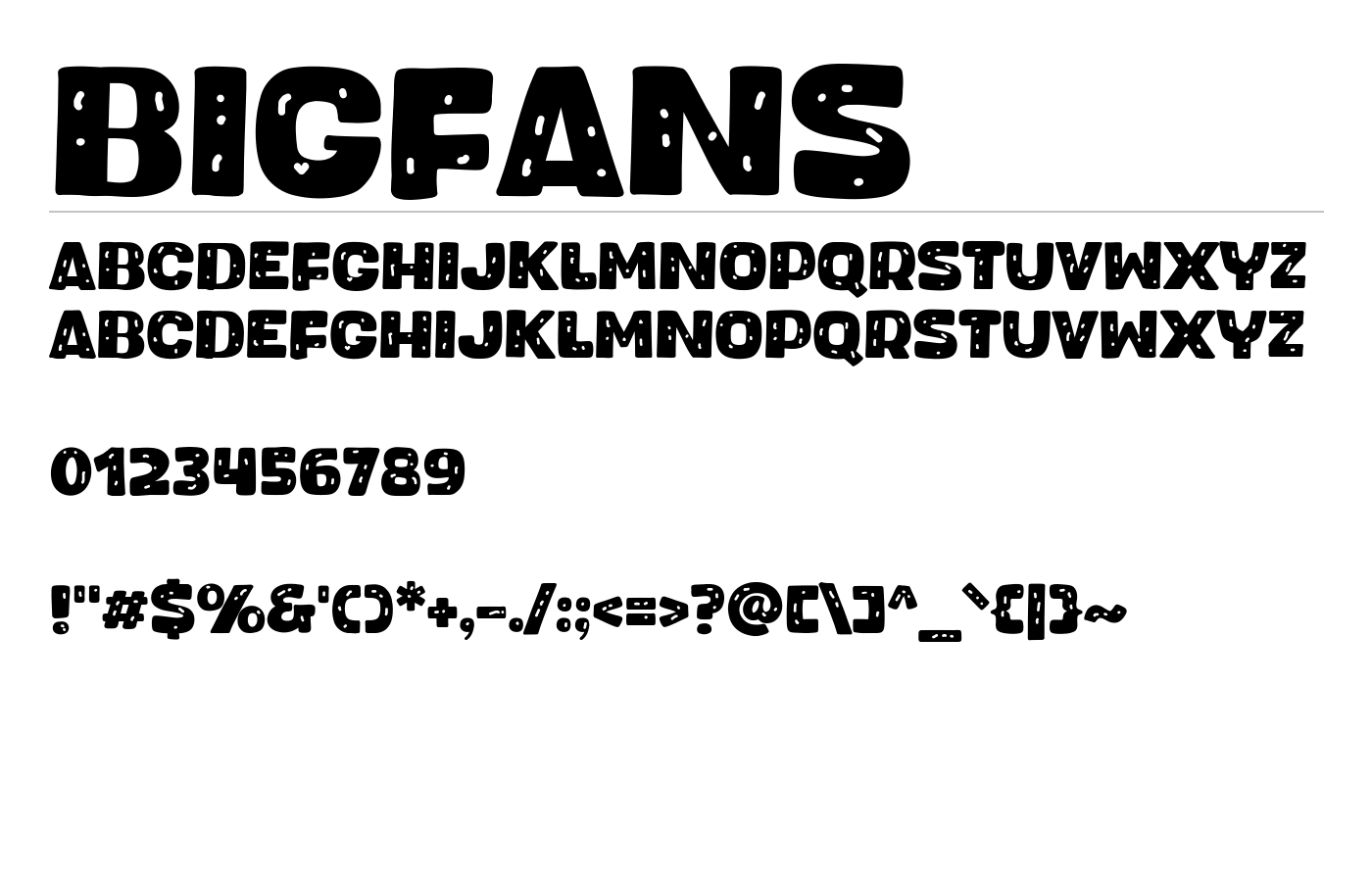 Bigfans Font preview