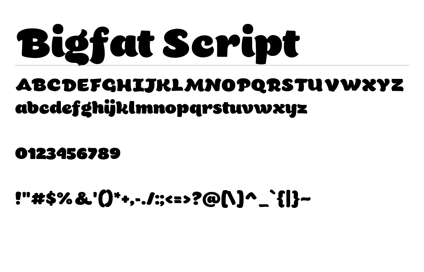 Bigfat Script Font preview