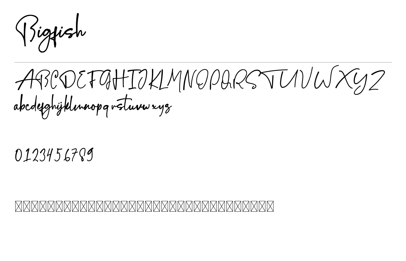 Bigfish Font preview