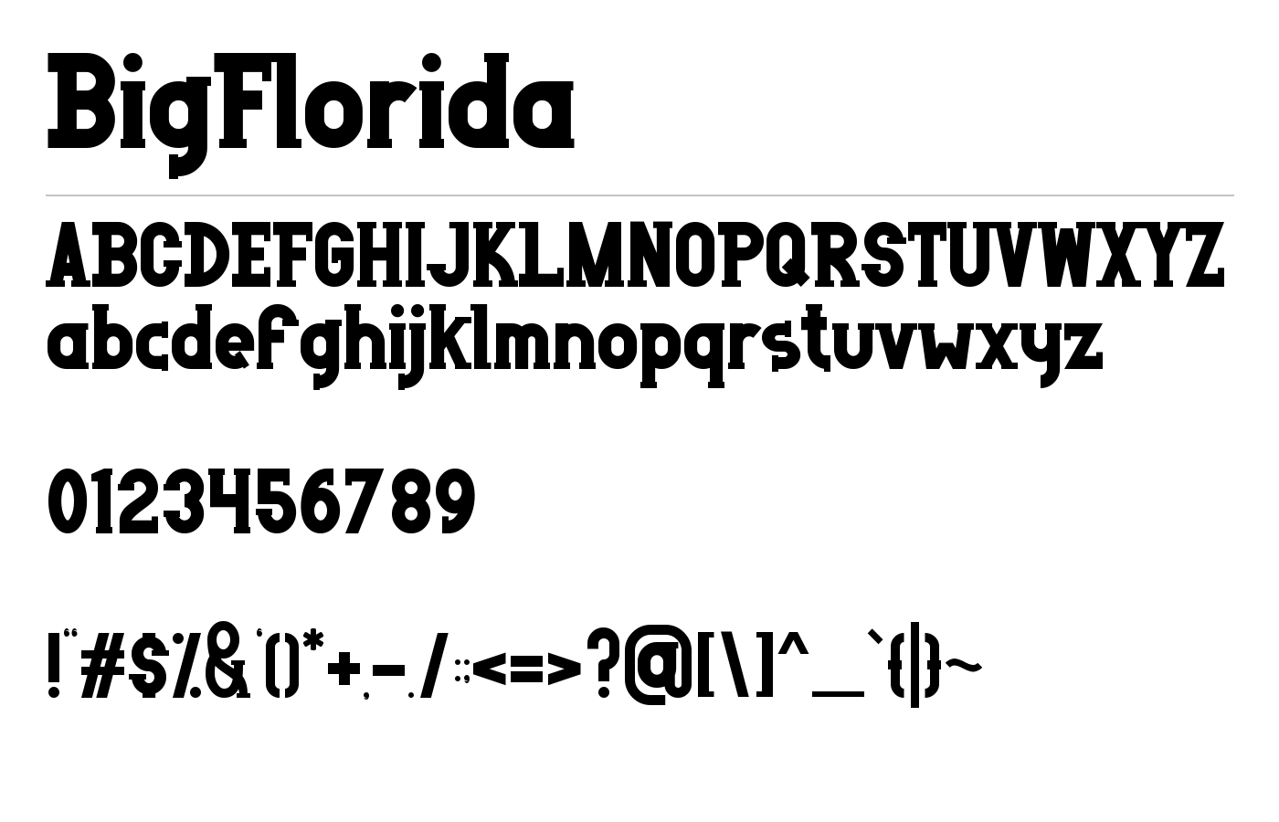 BigFlorida Font preview