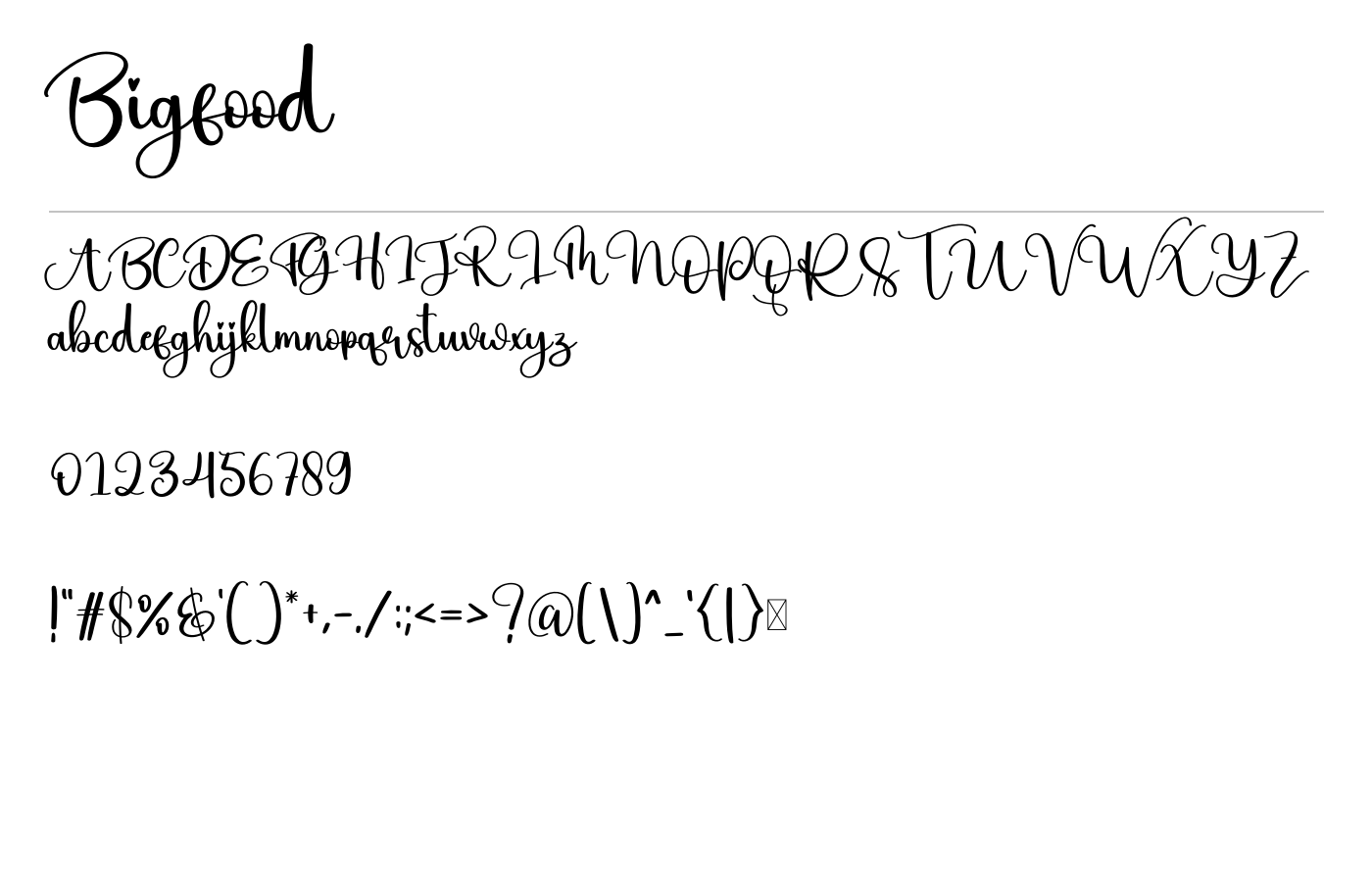 Bigfood Font preview