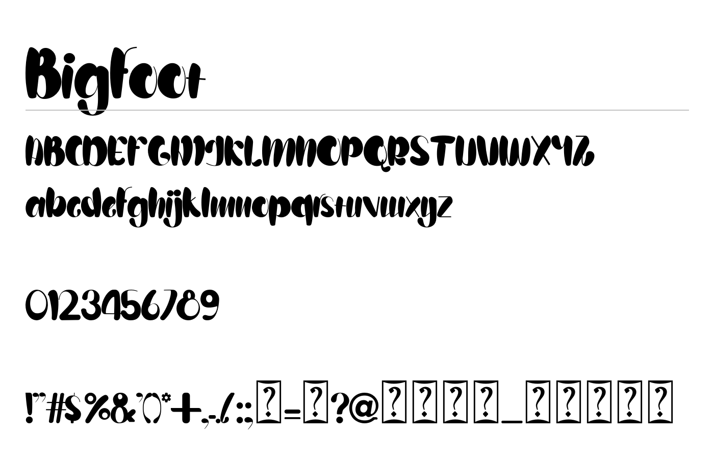 Bigfoot Font preview