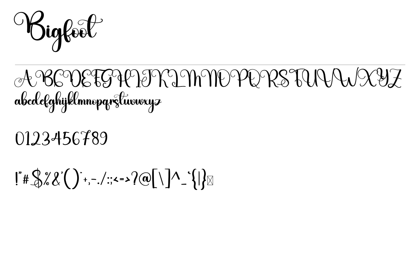 Bigfoot Font preview