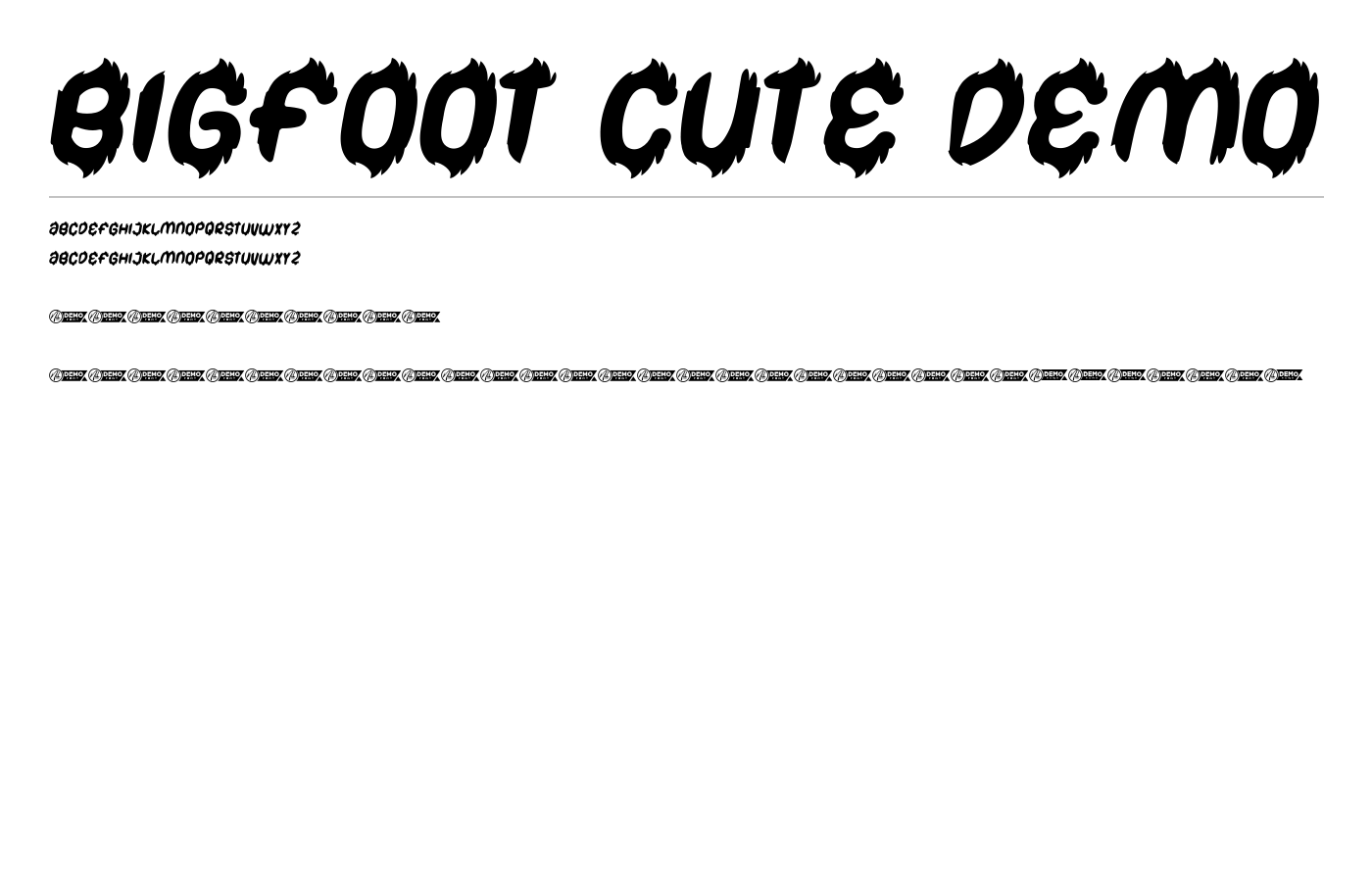 Bigfoot Cute Demo Font preview