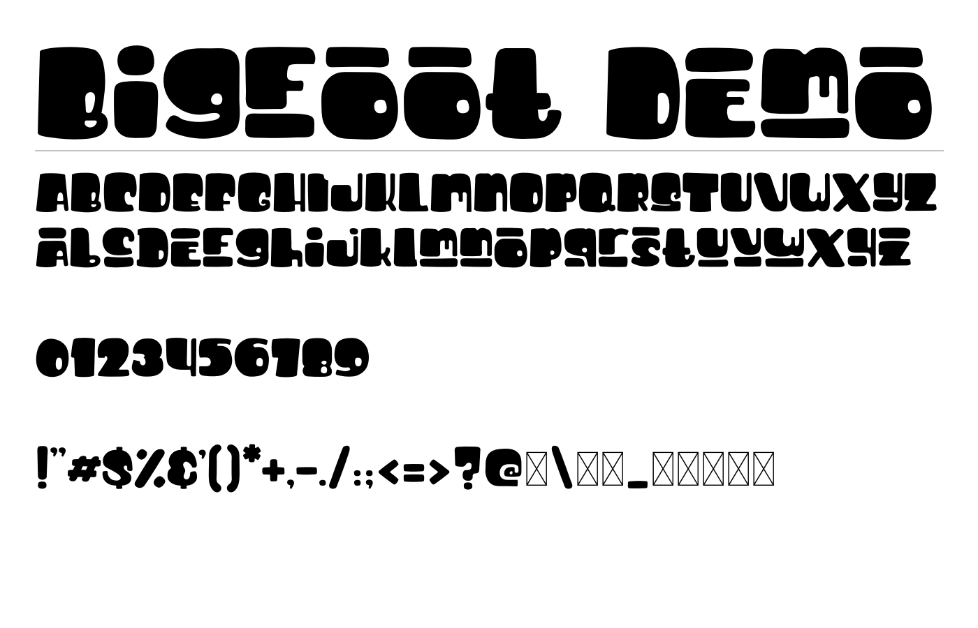 Bigfoot Demo Font preview