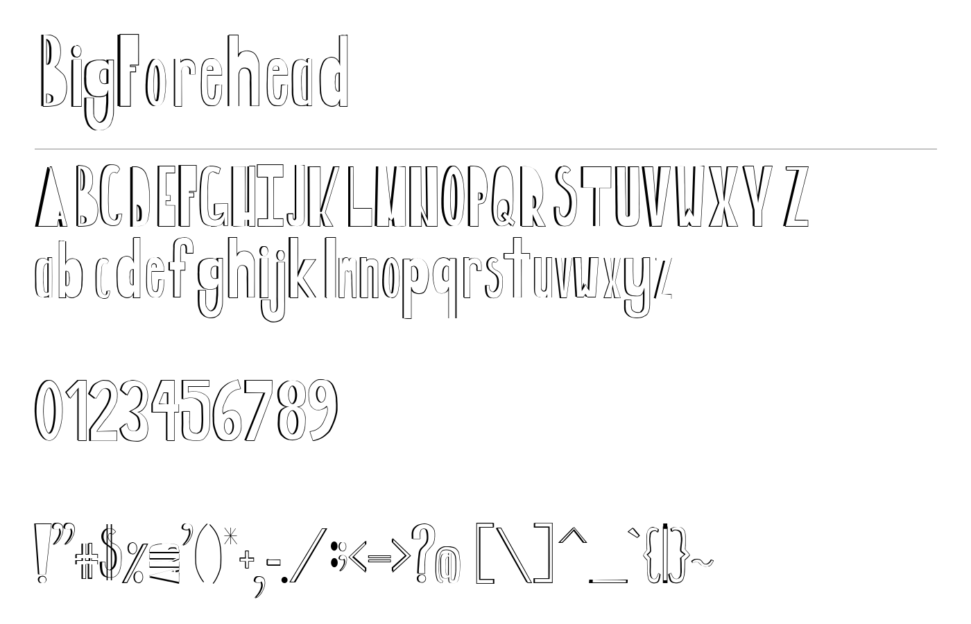 BigForehead Font preview