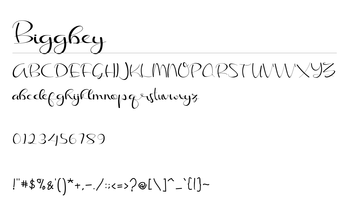 Biggbey Font preview