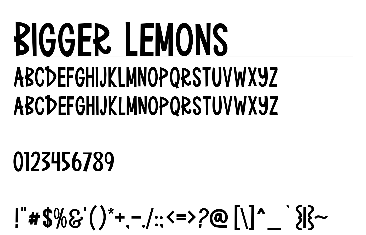Bigger Lemons Font preview