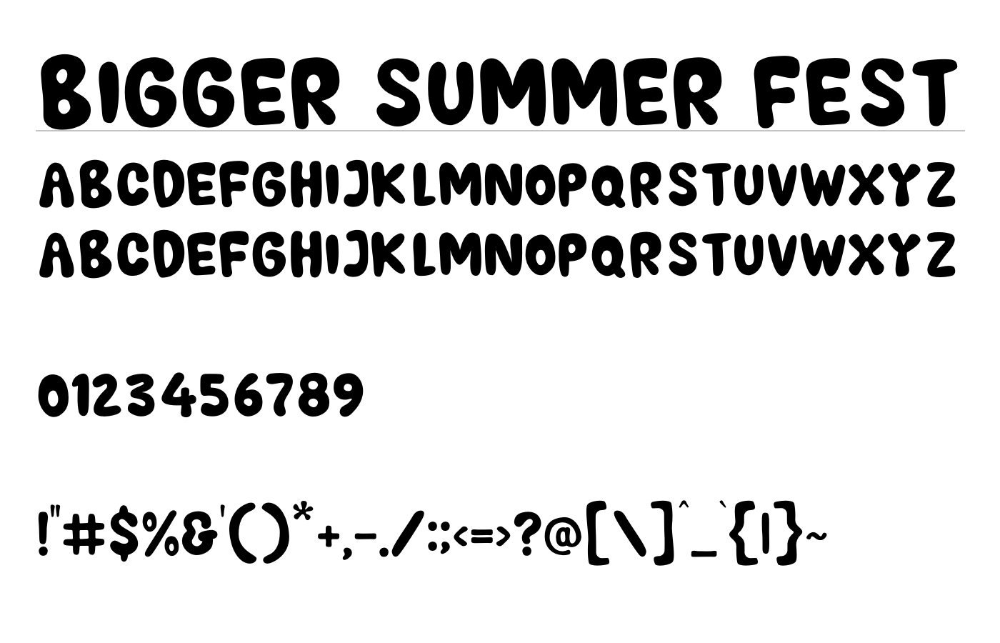 Bigger Summer Font preview