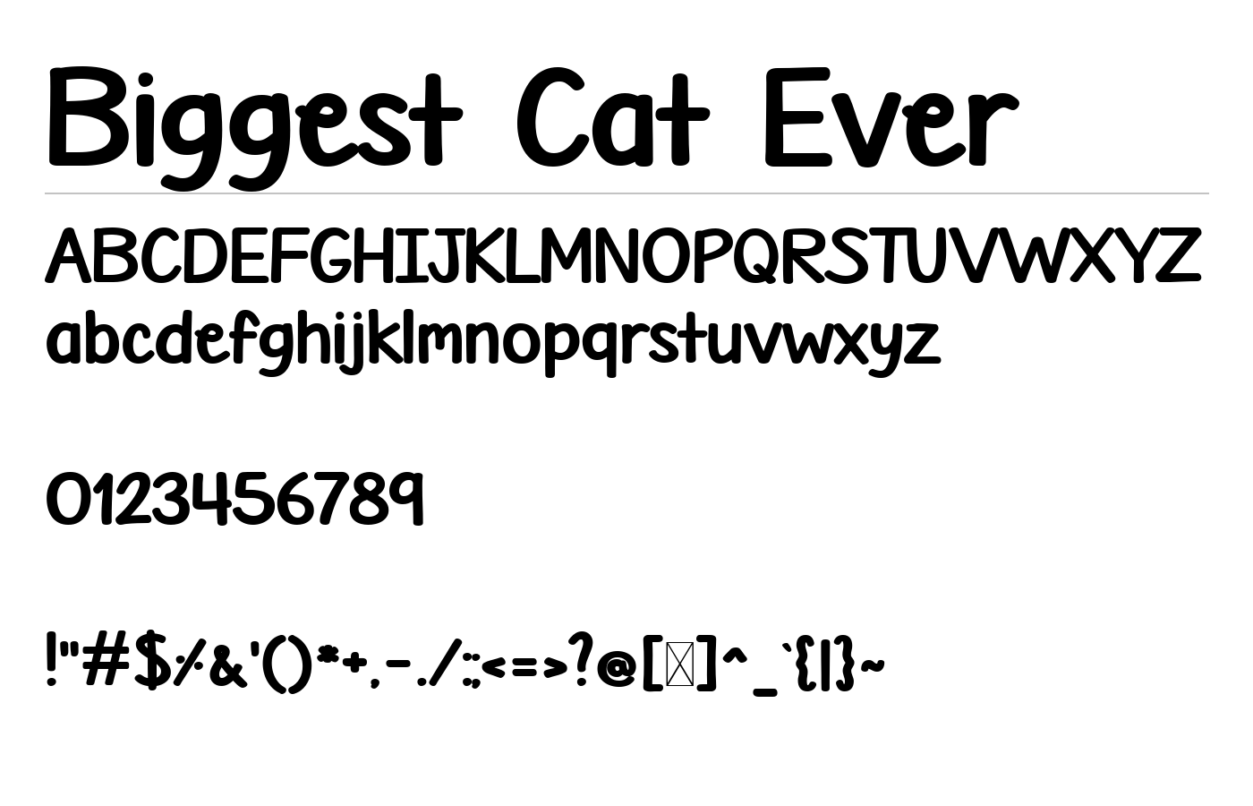 Biggest Cat Ever Font preview