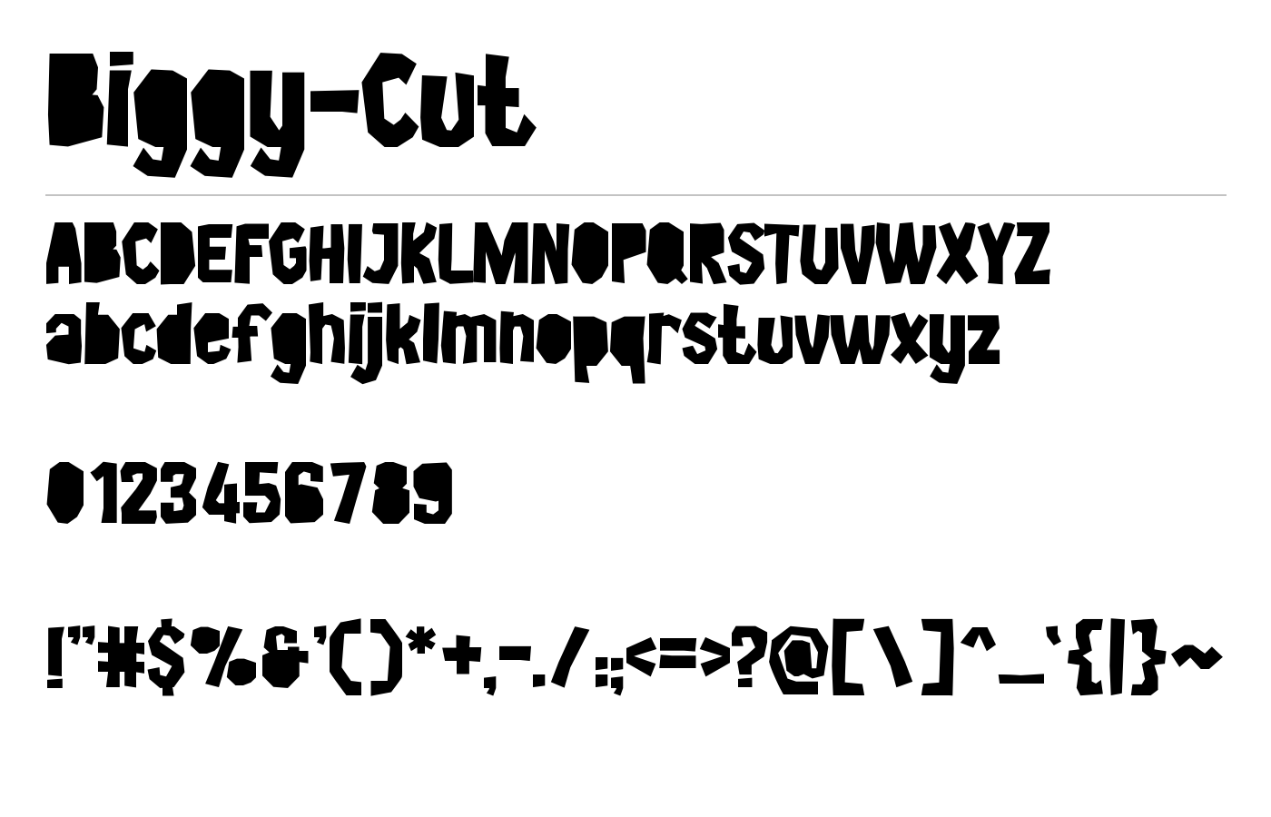 Biggy-Cut Font preview