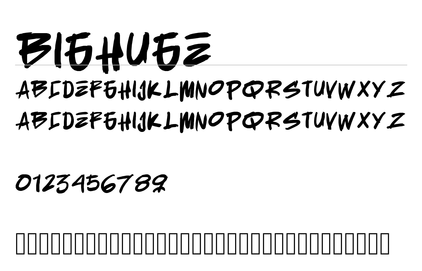 BIGHUGE Font preview