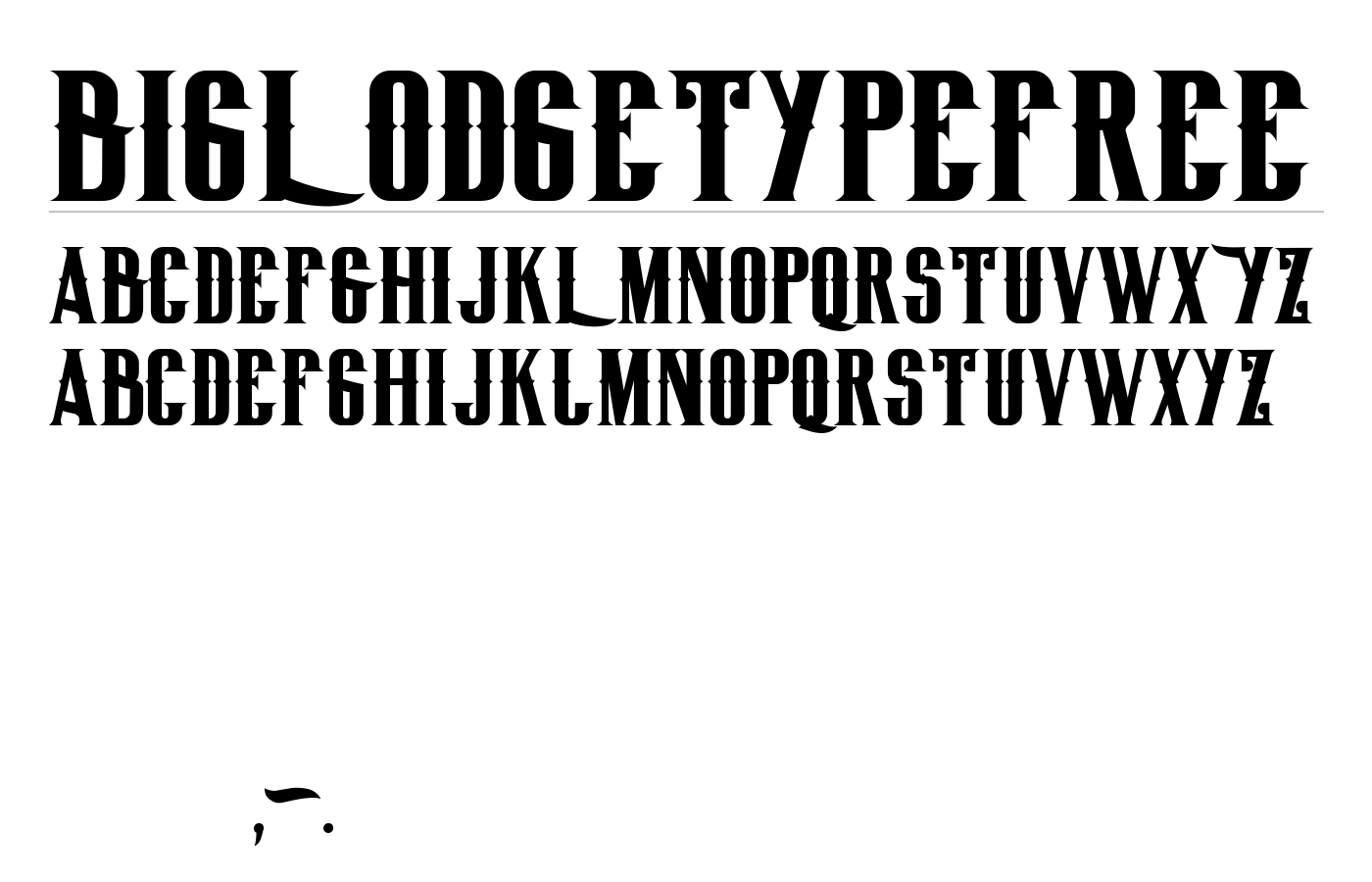 BigLodgeTypeFree Font preview