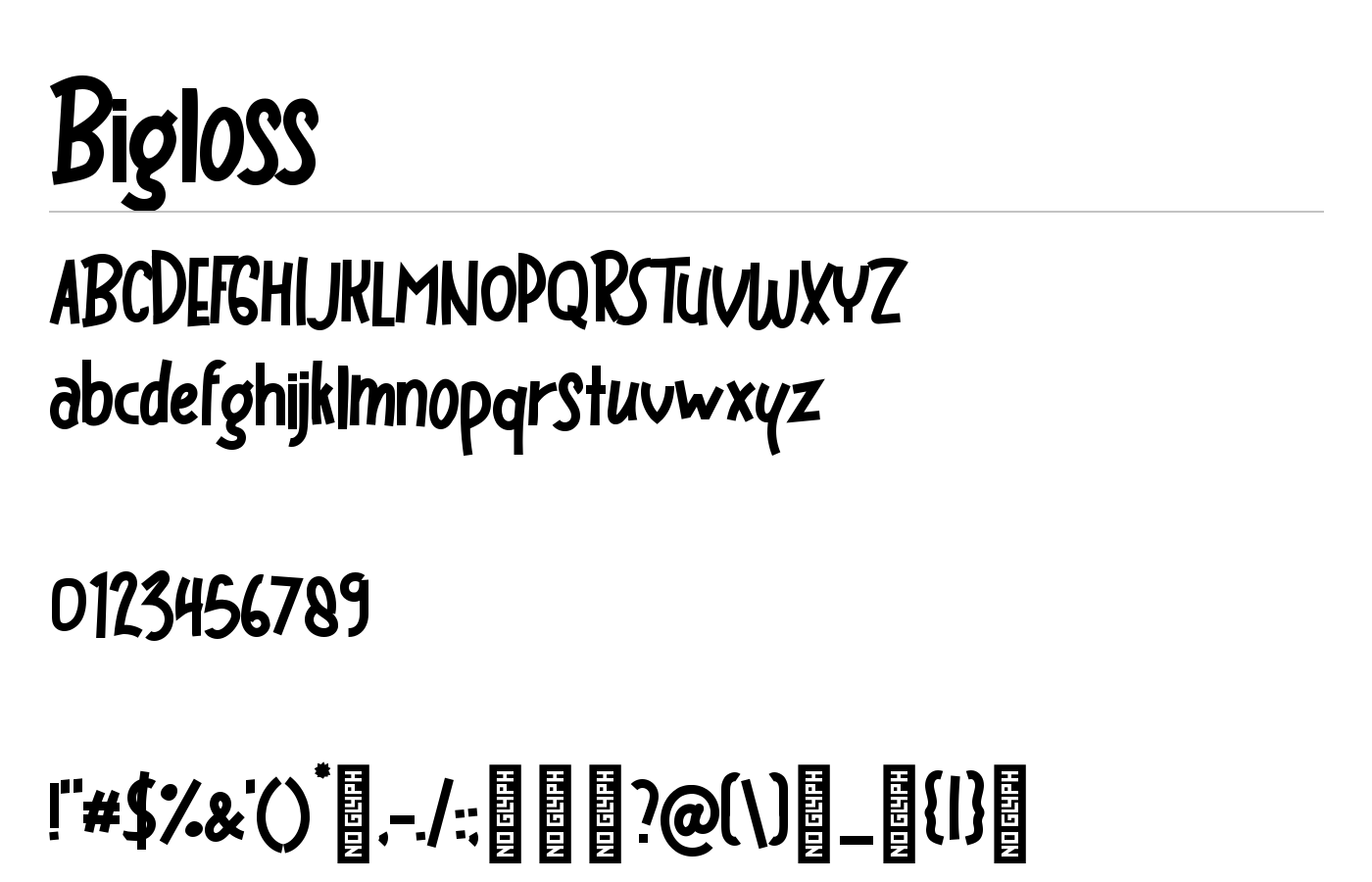 Bigloss Font preview