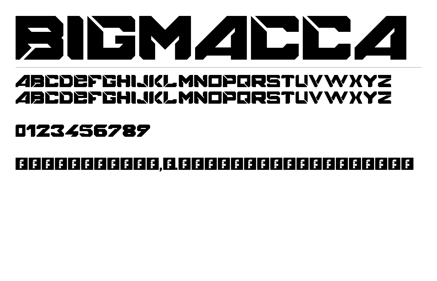 BIGMACCA Font preview