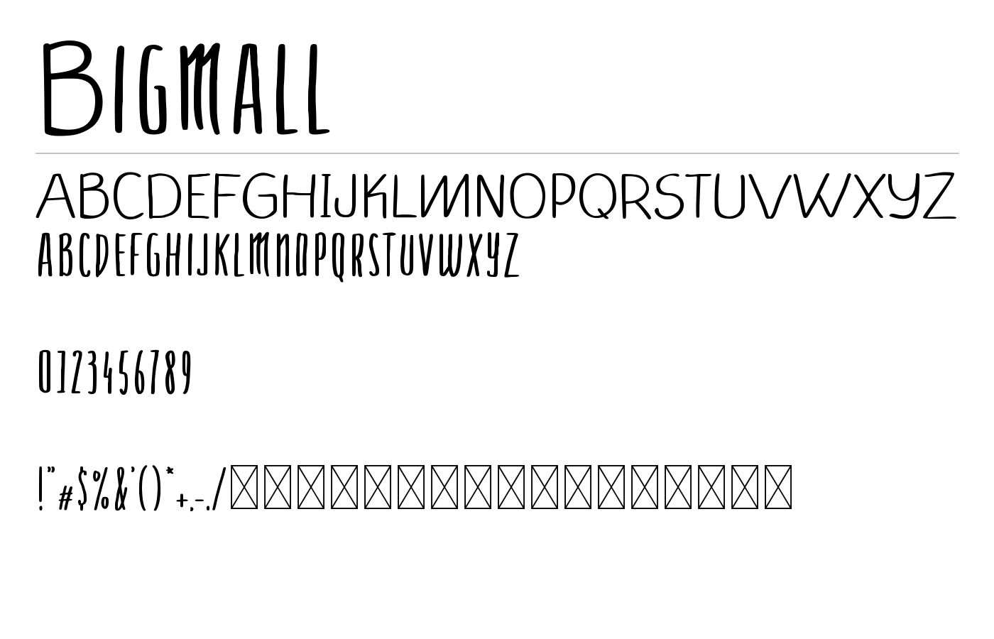 Bigmall Font preview