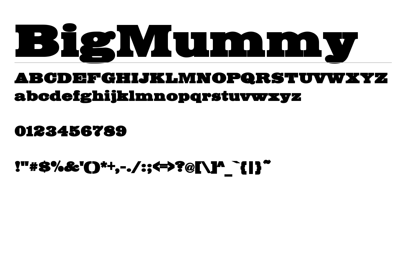 BigMummy Font preview