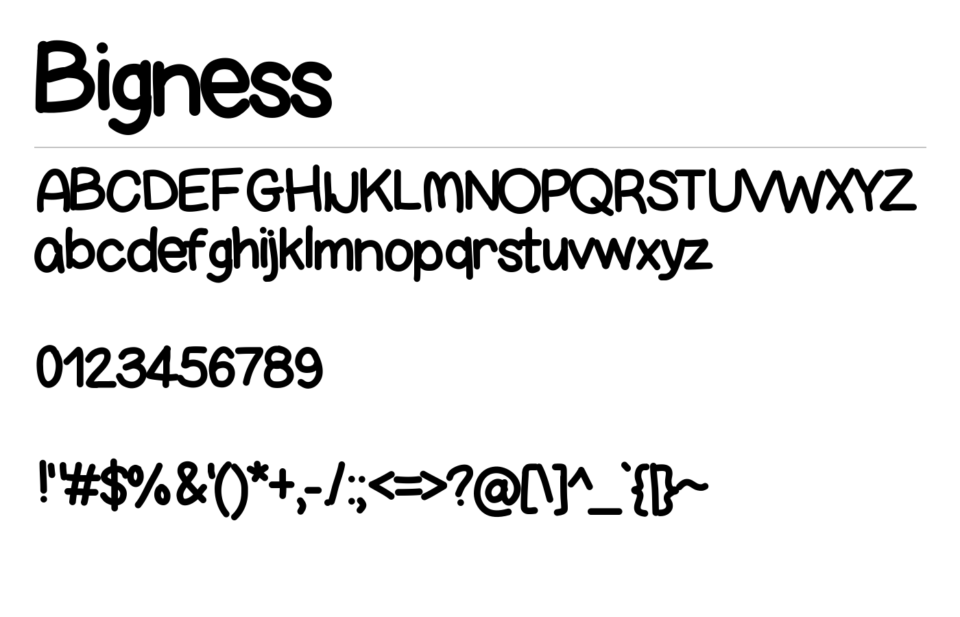 Bigness Font preview