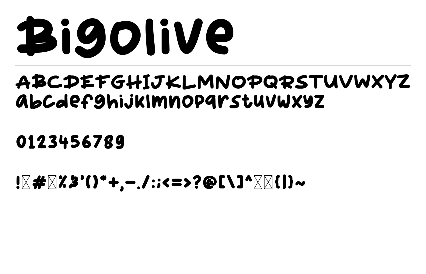 Bigolive Font preview