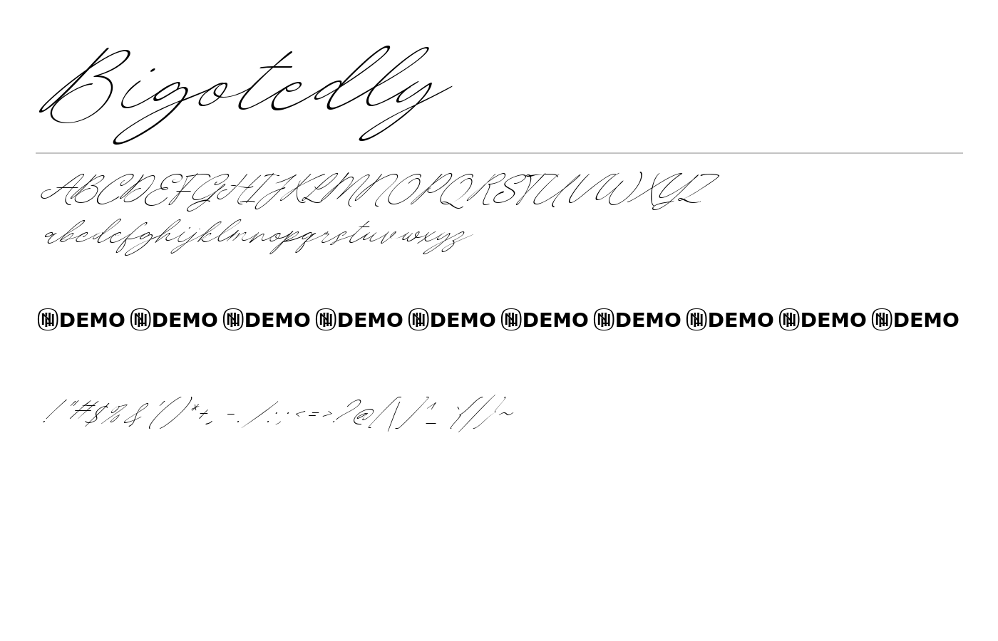 Bigotedly Font preview
