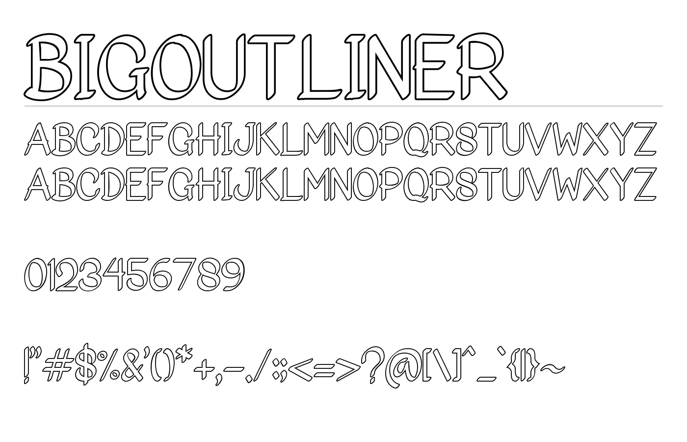 Bigoutliner Font preview