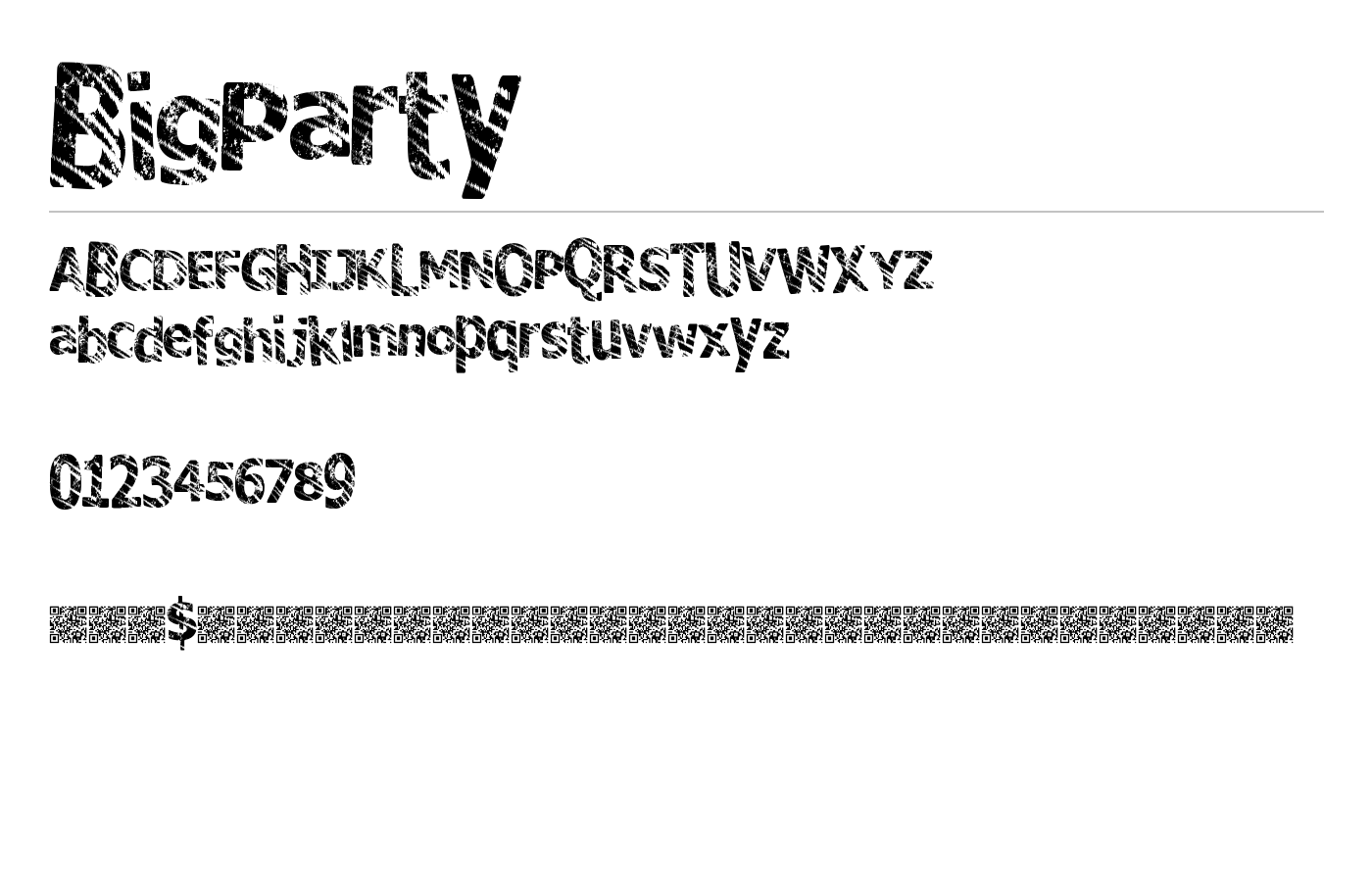 BigParty Font preview