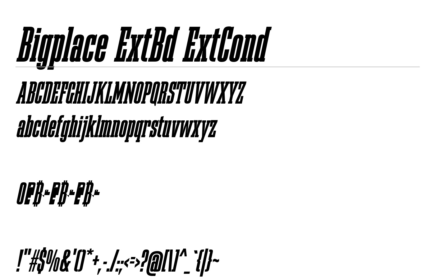 Bigplace Font preview