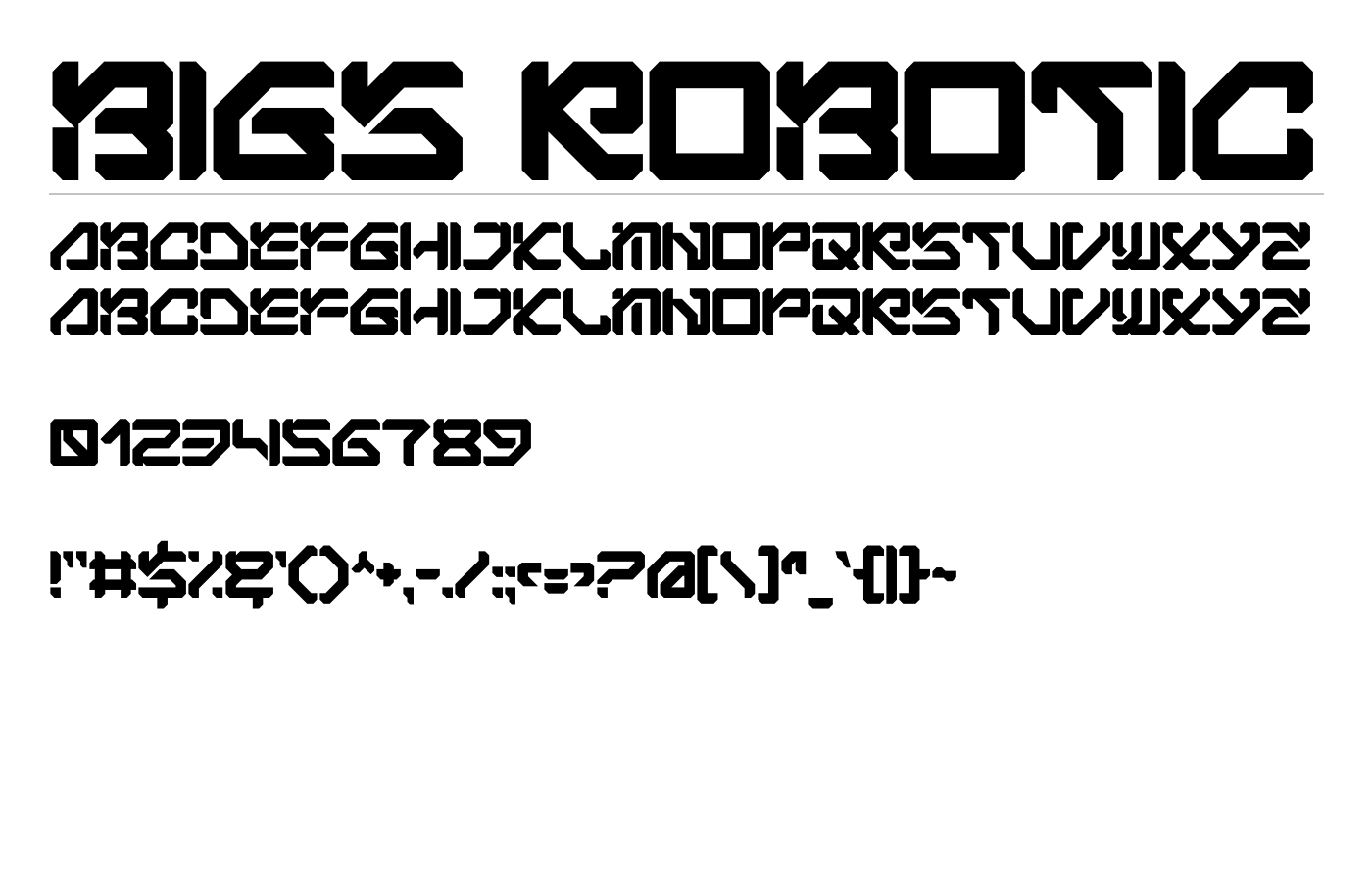 Bigs Robotic Font preview
