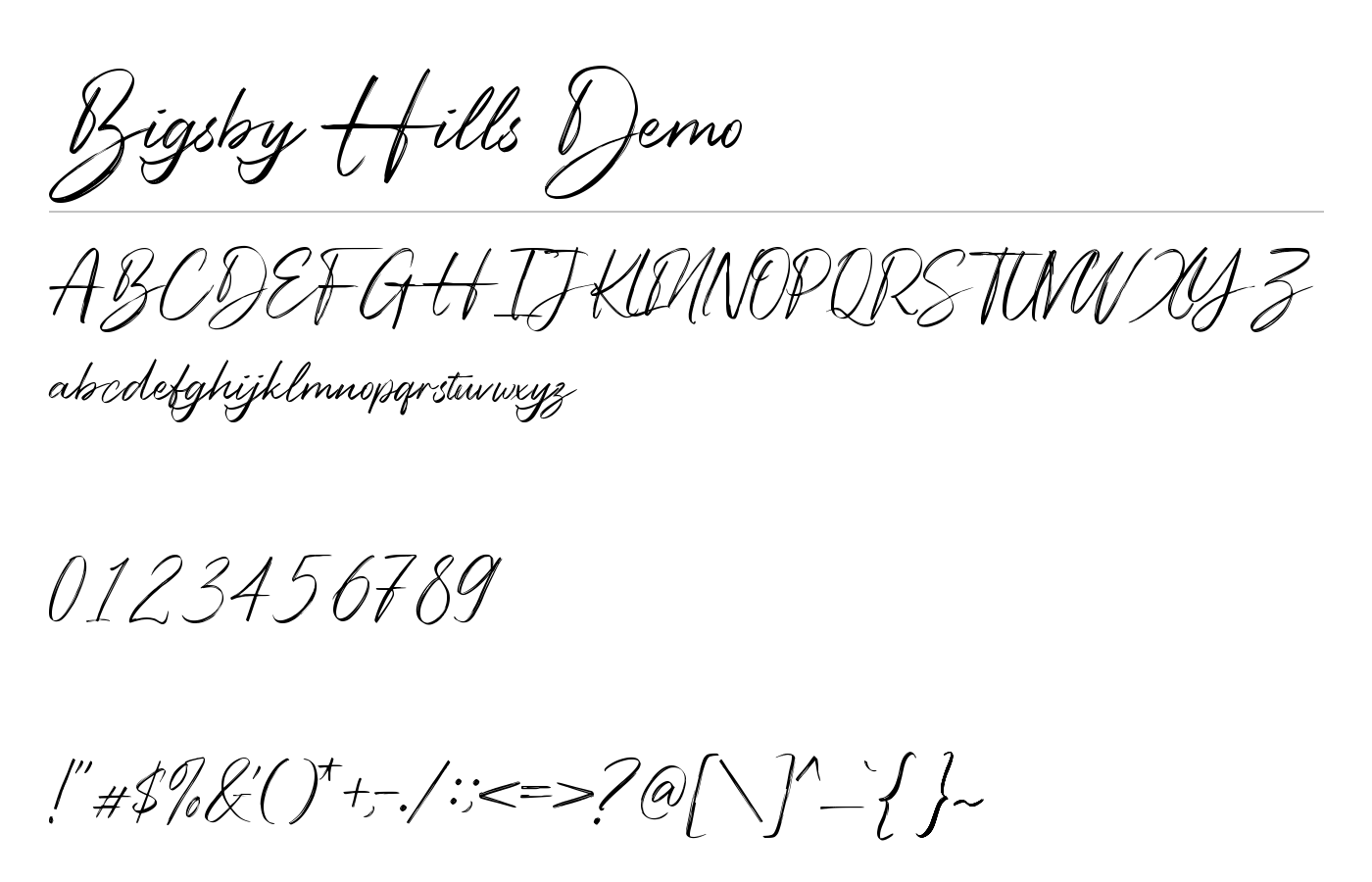 Bigsby Hills Demo Font preview