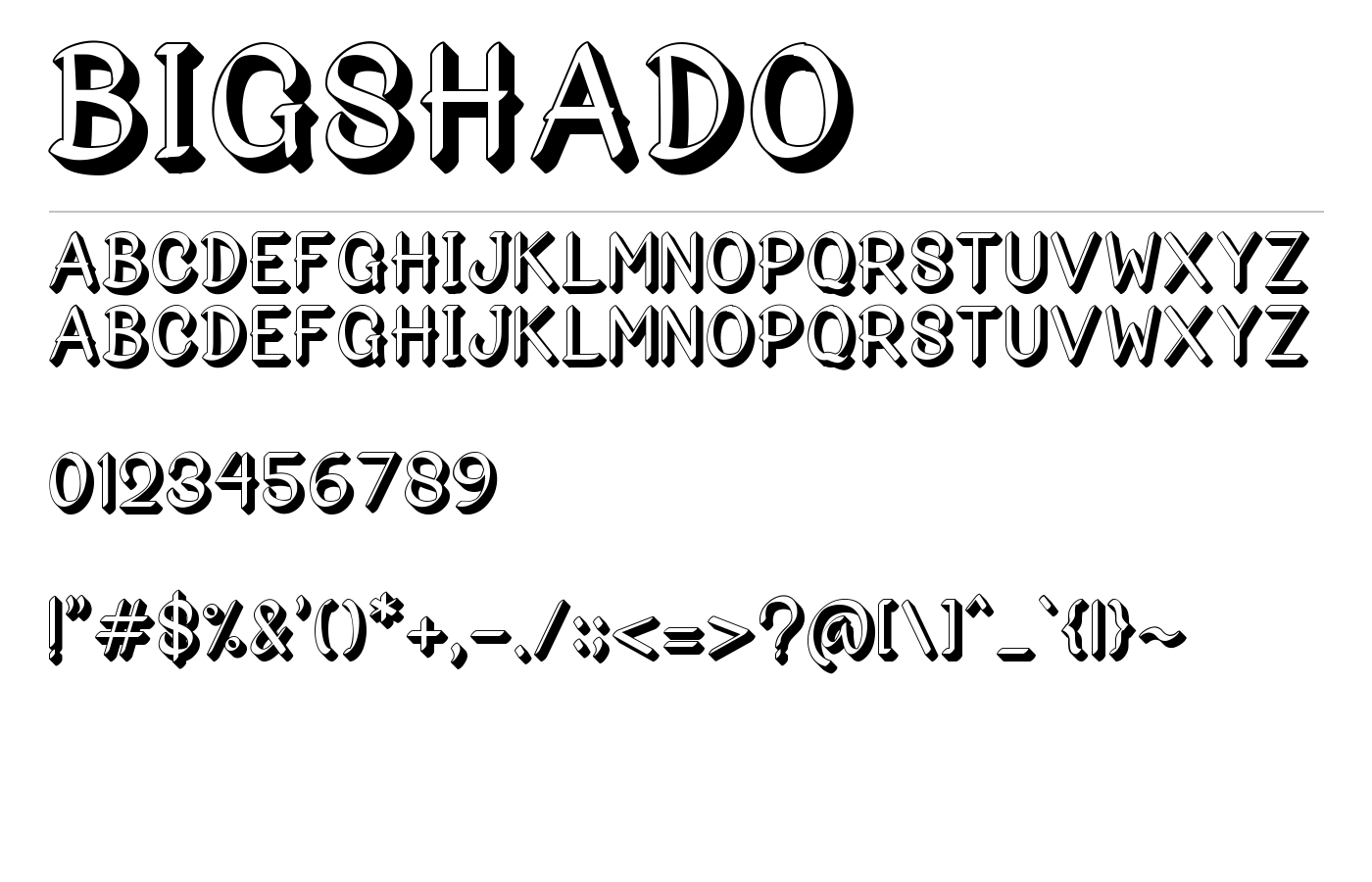 Bigshado Font preview