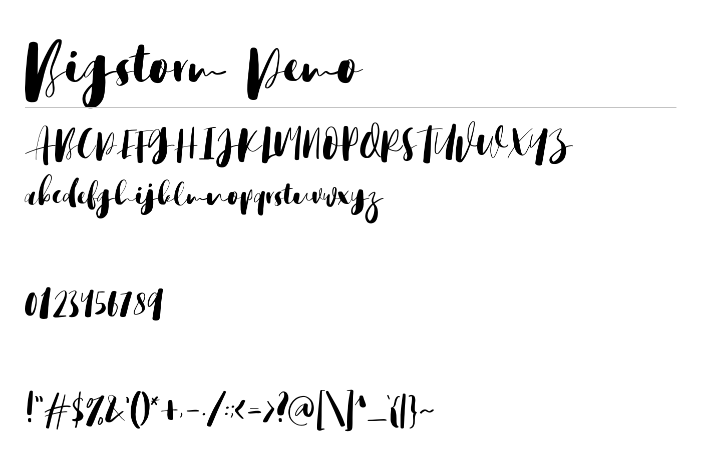 Bigstorm Demo Font preview