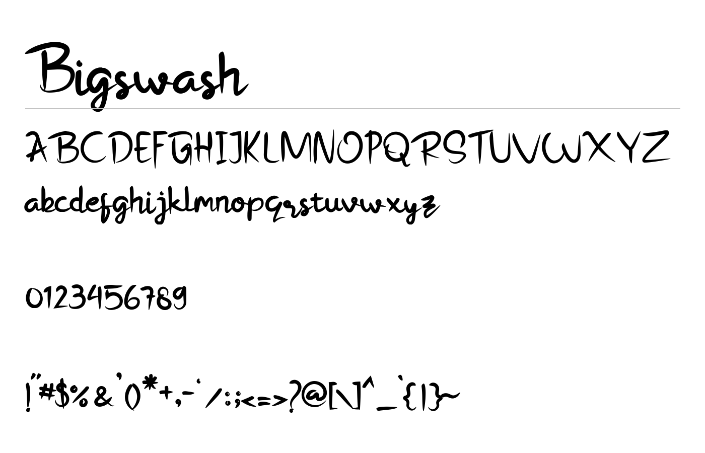 Bigswash Font preview