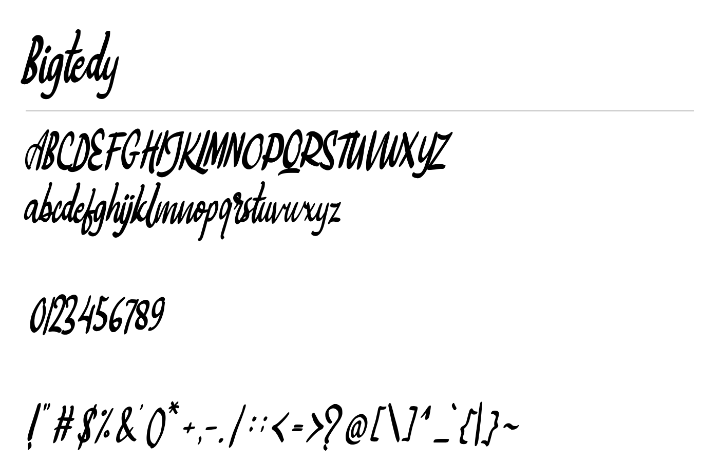 Bigtedy Font preview