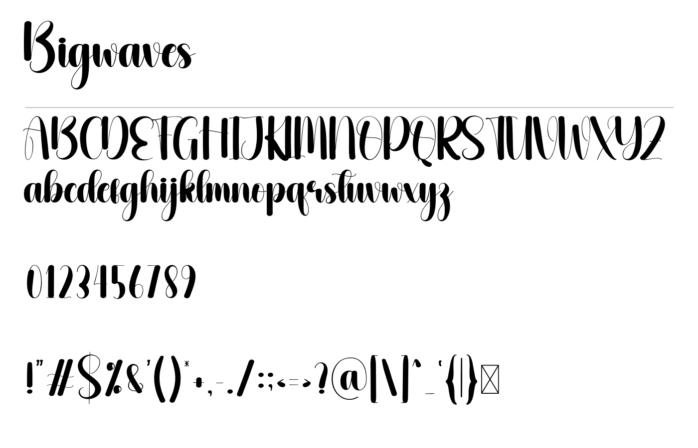 Bigwaves Font preview