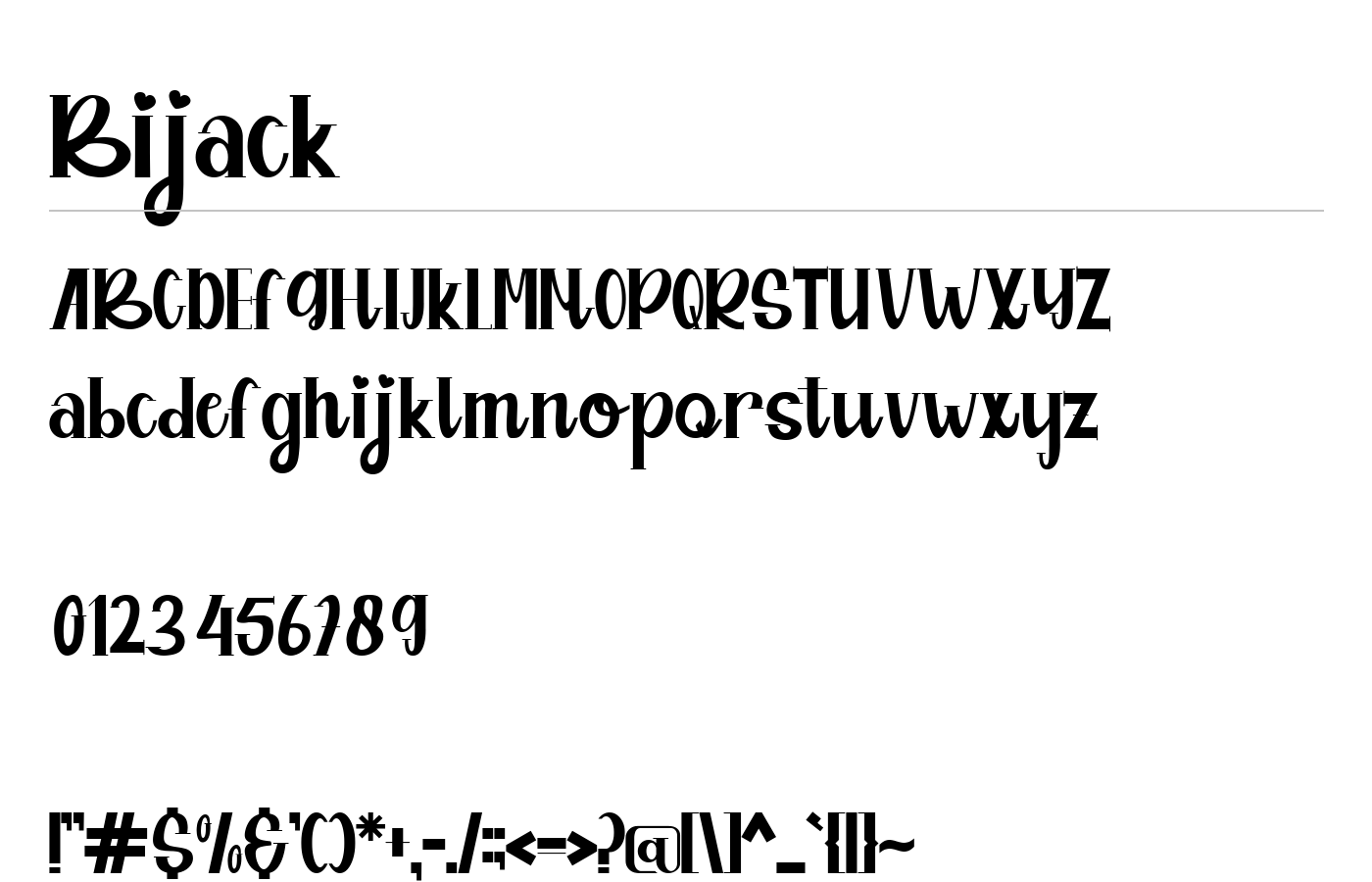 Bijack Font preview