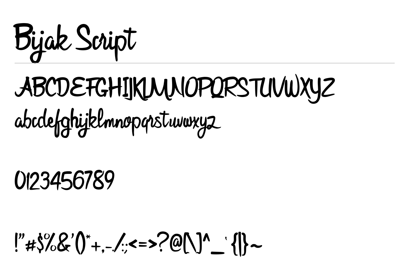 Bijak Script Font preview