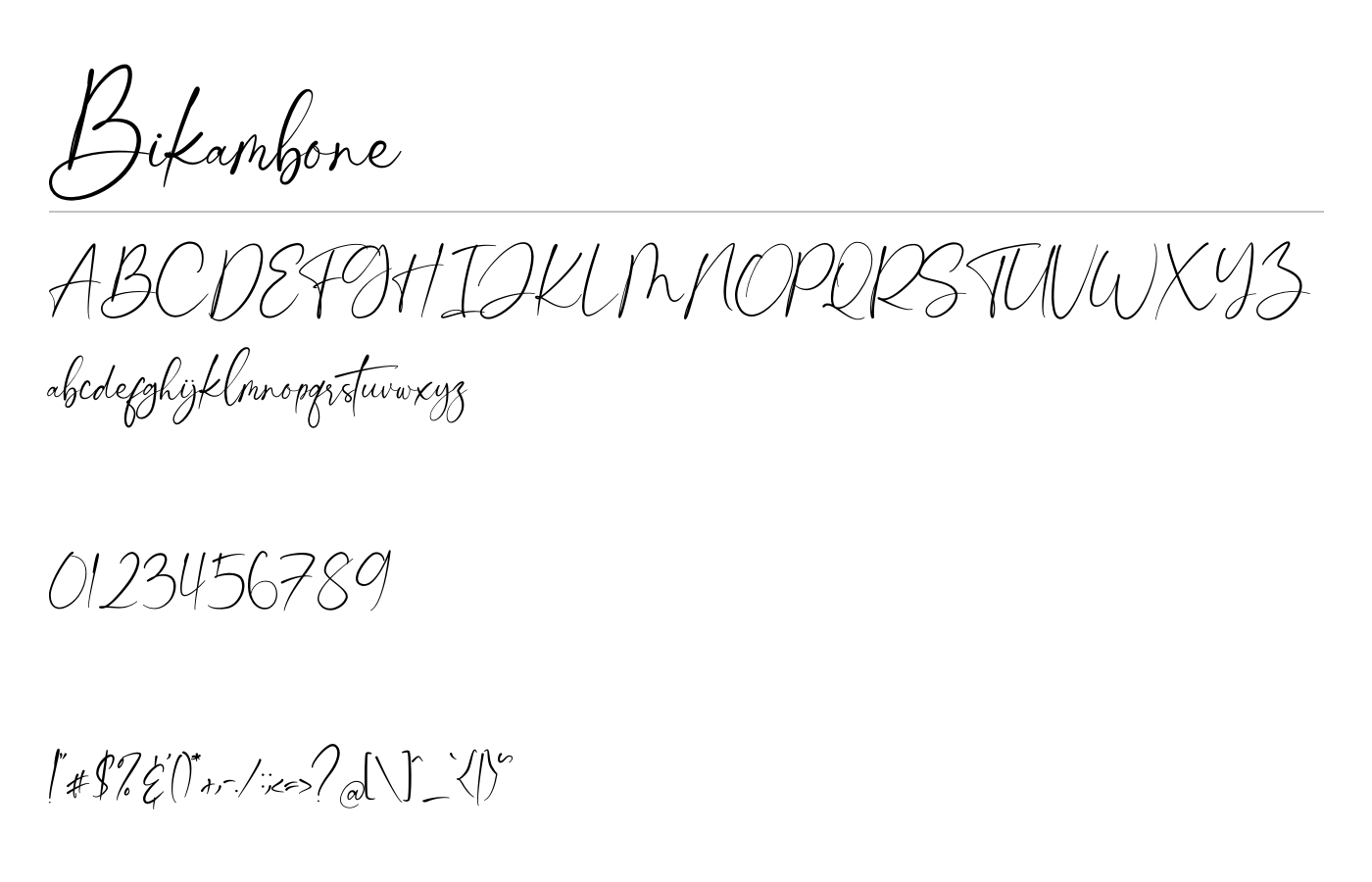 Bikambone Font preview