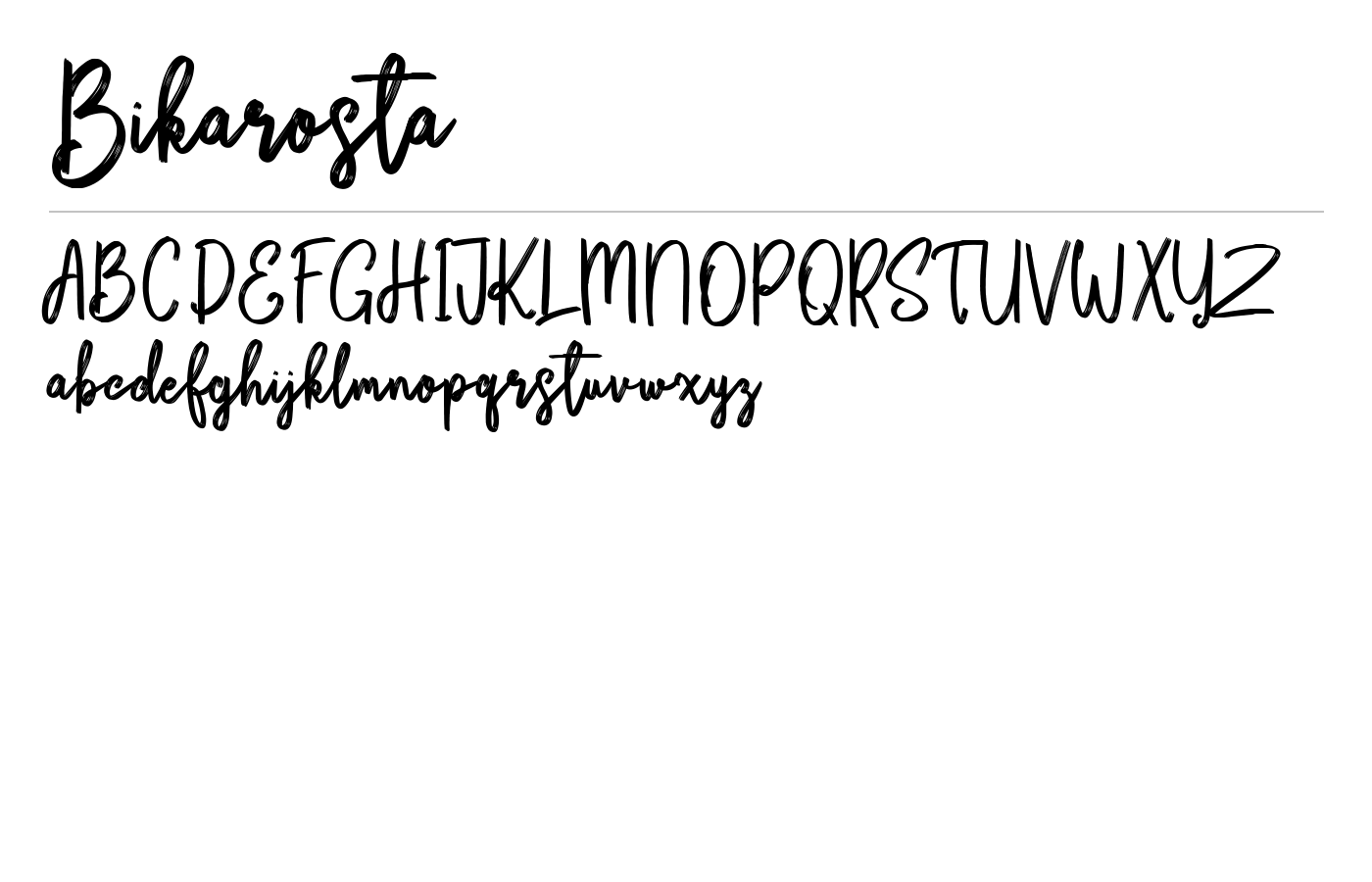 Bikarosta Font preview
